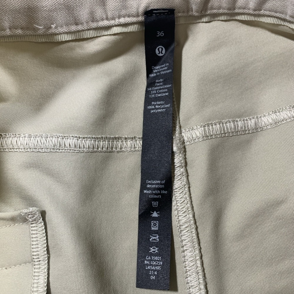 Lululemon Pants Mens 36x28‎ ABC Crop Pant Relaxed Utilitech Brown Tan Khaki - Picture 9 of 12